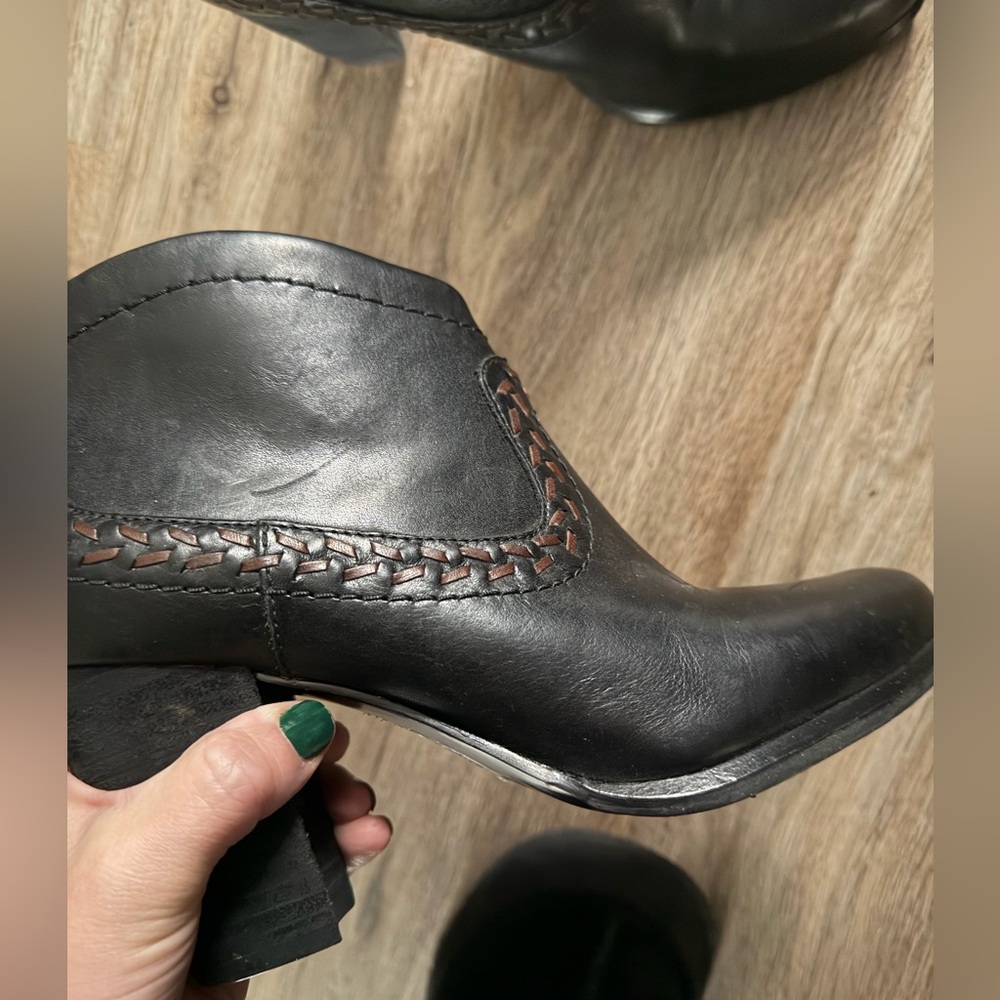 UGG charlotte ankle booties western whipstitch Black Leather Ankle Booties boots - Picture 3 of 11